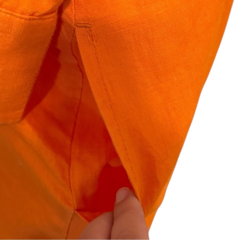 J. Jill Orange Linen Button-Front Dress – Women’s Small, Coastal Minimalist - Picture 6 of 9